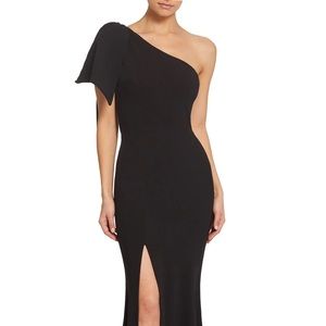 Dress the Population Georgina One-Shoulder Crepe Gown, Black, Medium